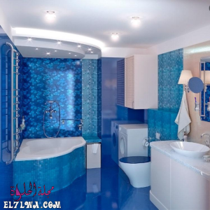 أشكال صور سيراميك الحمامات 2021 م زرقاء