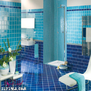 أشكال صور سيراميك الحمامات 2021 م زرقاء