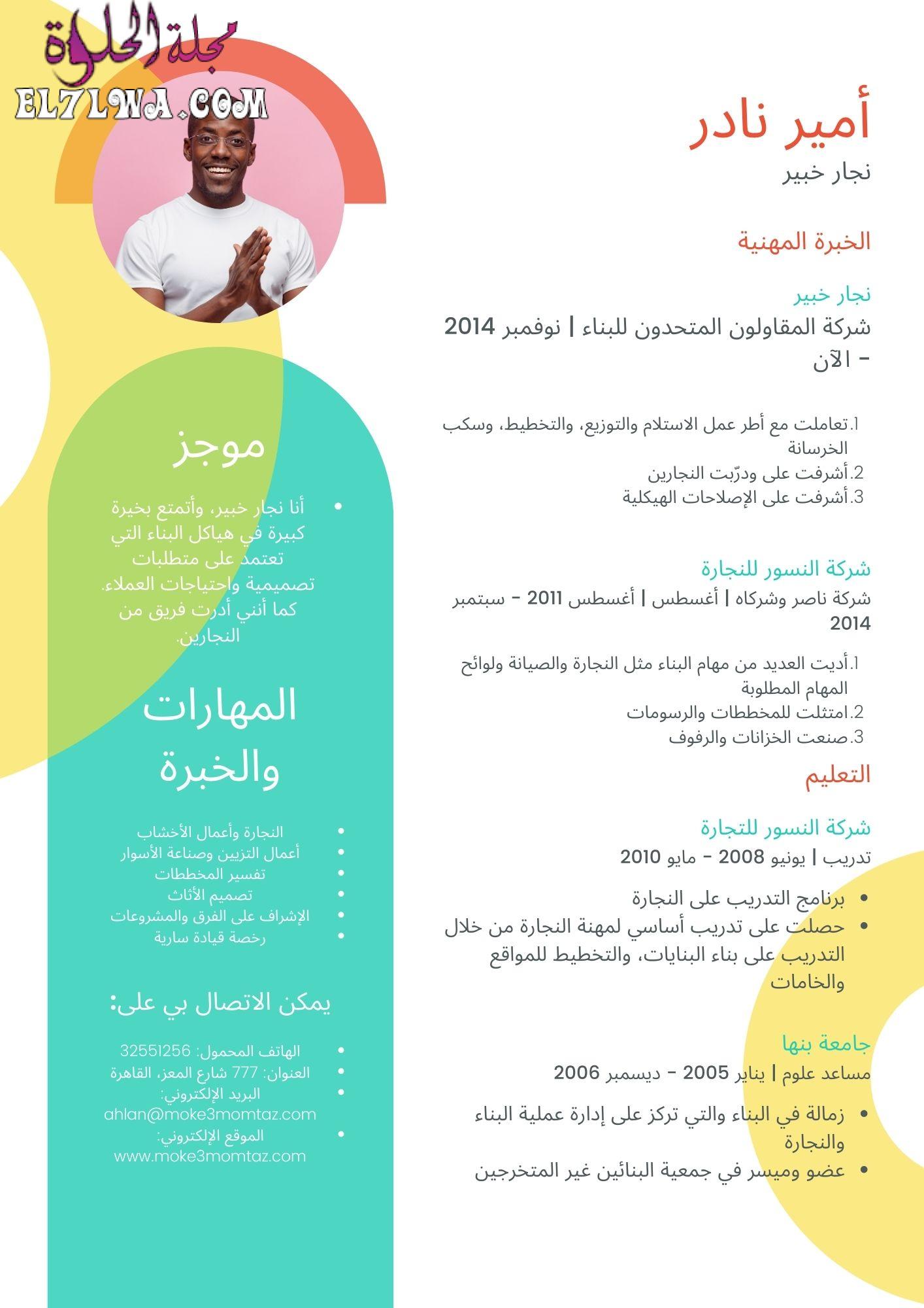 ملونة عصري هندسي بناء سيرة ذاتية