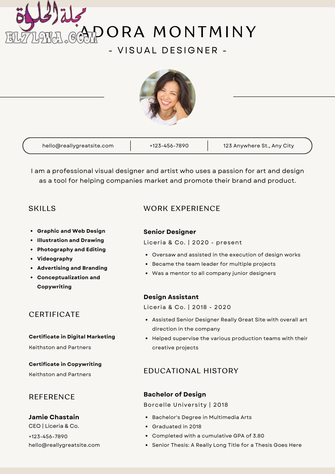 Neutral Minimalist Visual Designer Professional Resume