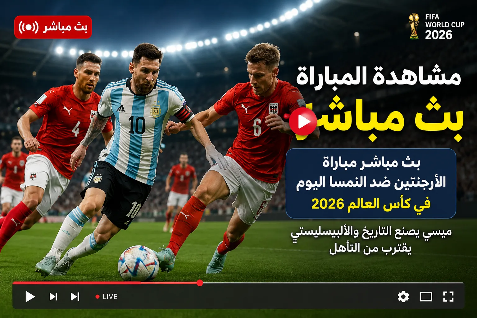 بث مباشر مباراة الأرجنتين ضد النمسا اليوم في كأس العالم 2026.. ميسي يكتب التاريخ وراقصو التانجو يتقدمون في الشوط الأول